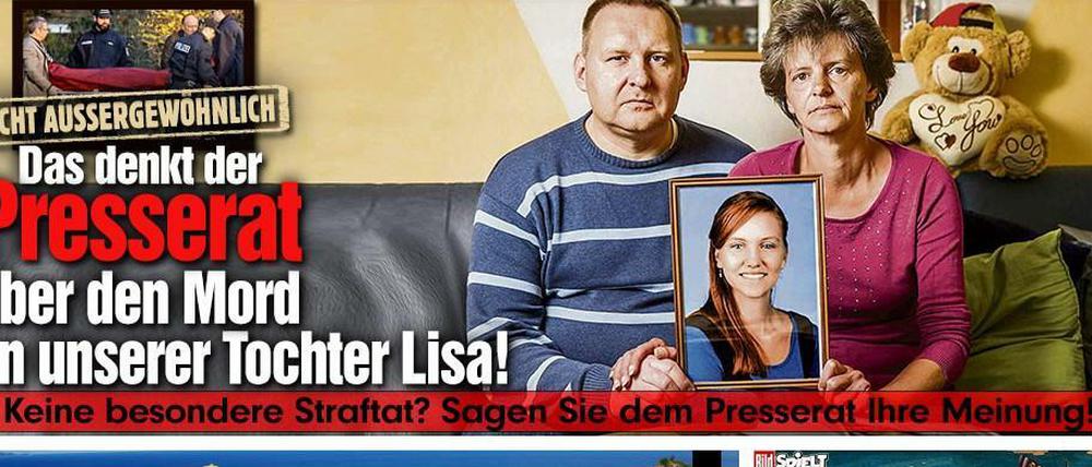 "Bild" rügt Presserat: In der gedruckten Zeitung und auf seiner Homepage kritisiert das Boulevardblatt die Entscheidung des Selbstkontrollgremiums.