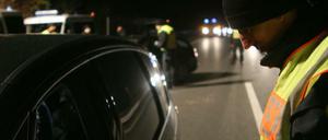 Polizeikontrolle in Brandenburg. 