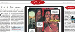 Ausgezeichnet: Neben der alle sechs Wochen erscheinende Comicseite gibt es im Tagesspiegel zahlreiche weitere Beiträge zum Thema, online unter www.tagesspiegel.de/comics zu finden.