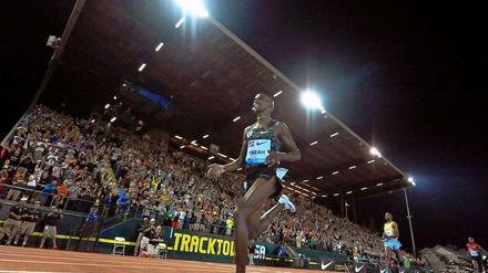 Diamond League: Mo Farah beim Zieleinlauf in Eugene.