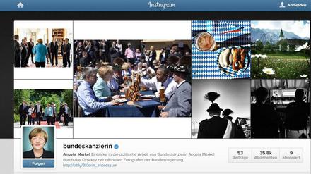 Das Instagram-Profil von Bundeskanzlerin Angela Merkel, mit dem sie Einblicke in ihre politische Arbeit geben möchte. Doch russischsprachige Trolle veröffentlichen unter ihren bildern zahlreiche Beleidigungen.