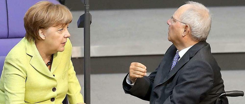 Bundeskanzlerin Angela Merkel und Bundesfinanzminister Wolfgang Schäuble.