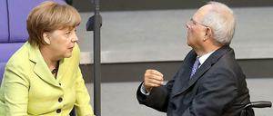 Bundeskanzlerin Angela Merkel und Bundesfinanzminister Wolfgang Schäuble.