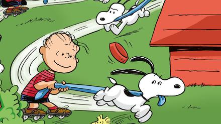 Nicht ohne meine Schmusedecke. Eine Szene aus „Fast ’n Furious“, einer Peanuts-Geschichte, die Vicki Scott geschrieben und mit ihrem Mann Bob gezeichnet hat.