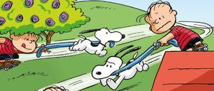 Nicht ohne meine Schmusedecke. Eine Szene aus „Fast ’n Furious“, einer Peanuts-Geschichte, die Vicki Scott geschrieben und mit ihrem Mann Bob gezeichnet hat.