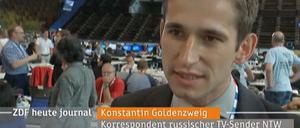 Der russische Journalist Konstantin Goldenzweig im Interview im "heute-journal"