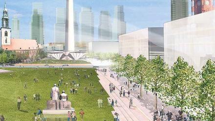 Berlins Zentralrasen. Eine schöne neue Idee für die alte Mitte: Der Architekt Lars Krückeberg vom Büro Graft würde gerne Gras über Alt-Berlin wachsen lassen.