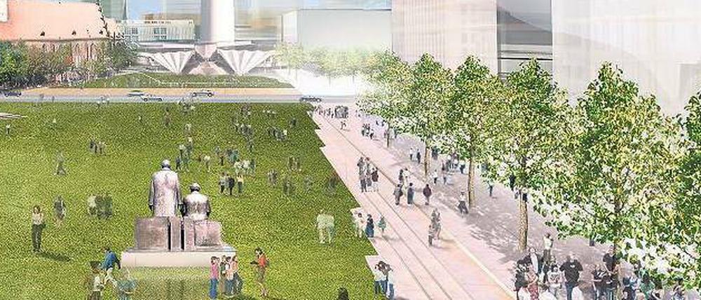 Berlins Zentralrasen. Eine schöne neue Idee für die alte Mitte: Der Architekt Lars Krückeberg vom Büro Graft würde gerne Gras über Alt-Berlin wachsen lassen.