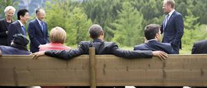 Moment der Entspannung auf Schloss Elmau: die G7 