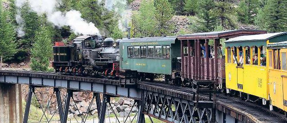 Hol’s der Teufel, mag sich der Lokführer der Georgetown Loop Railroad jeden Tag sagen, wenn er die Devil’s Gate High Bridge über dem Clear Creek befährt.