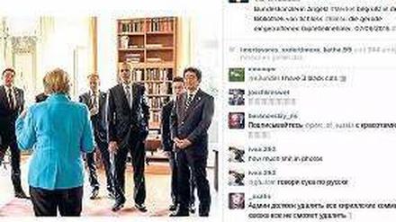 Ziel der professionellen Hetzer ist derzeit auch das Instagram-Profil von Angela Merkel. Kommentare in kyrillischer Schrift werden vom Bundespresseamt nun gelöscht.