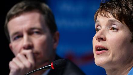 Durch den abgesagten Parteitag sieht Lucke sich im Führungsstreit im Vorteil. Doch auch Frauke Petry erhebt Anspruch auf diese Position.
