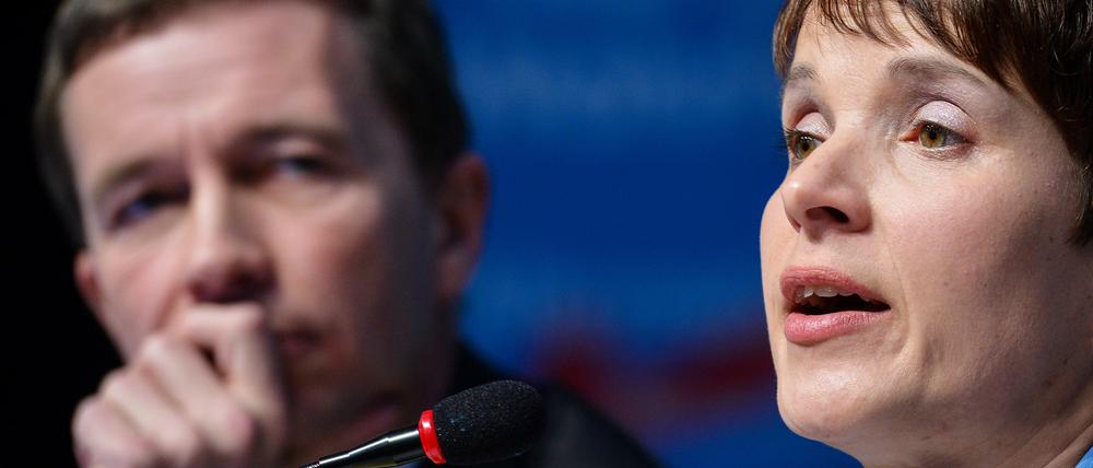 Durch den abgesagten Parteitag sieht Lucke sich im Führungsstreit im Vorteil. Doch auch Frauke Petry erhebt Anspruch auf diese Position.
