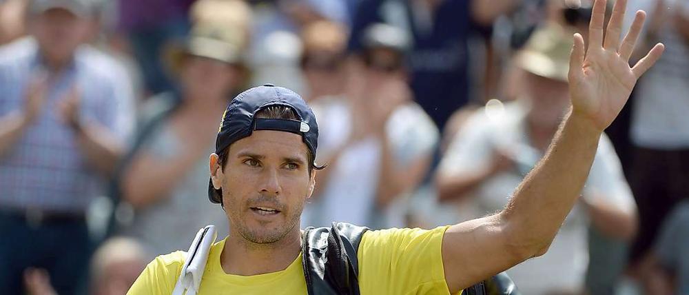 Tommy Haas verabschiedet sich nach seiner Niederlage im Achtelfinale.