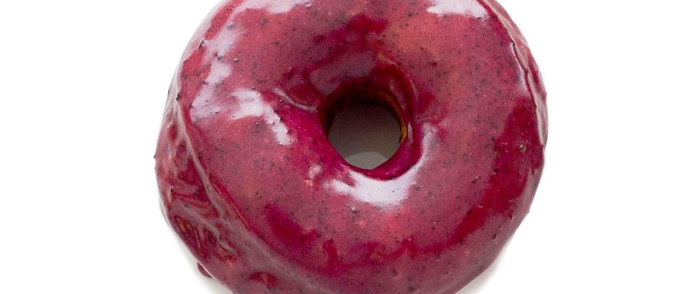 Blaubeer-Bourbon-Basilikum-Donut aus der Blue Star-Patisserie in Portland.