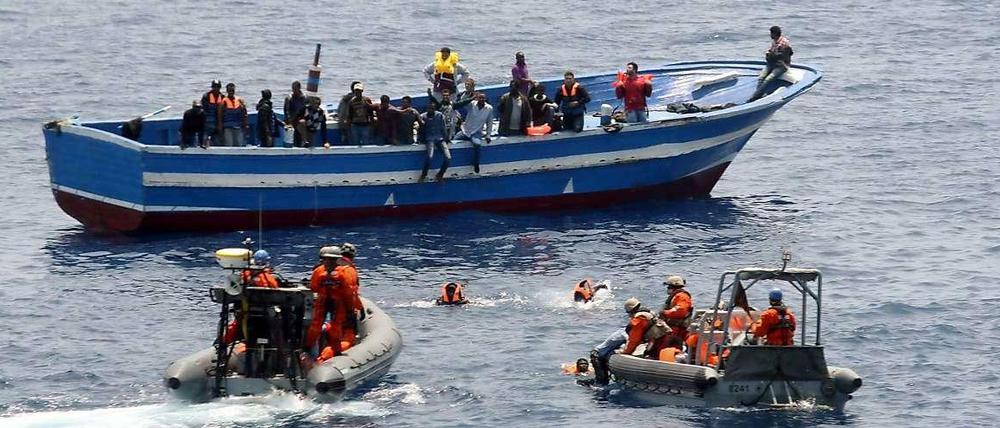 Flüchtlinge im Mittelmeer.