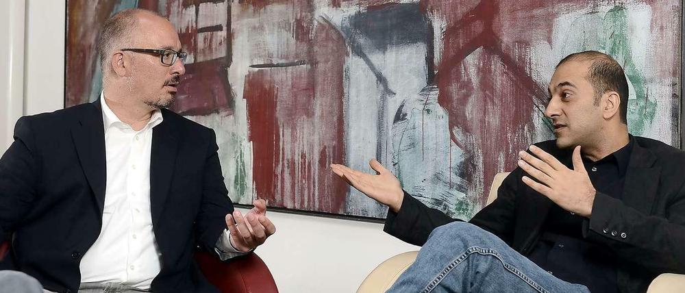 Streit um Mieten-Volksentscheid: SPD-Landeschef Jan Stöß und der Sprecher der Volksentscheid-Initiative, Rouzbeh Taheri, im Gespräch mit dem Tagesspiegel.
