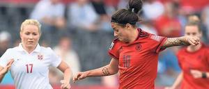 Eine Halbzeit lang wirbelten Dzsenifer Marozsan und ihre Mitspielerinnen Norwegen, am Ende hieß es 1:1. komplett durcheinander.