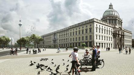 Kopfsteinpflaster bitte im Vorteilspack einkaufen! So stellen sich die Planer den neuen Vorplatz vor dem Schloss vor.