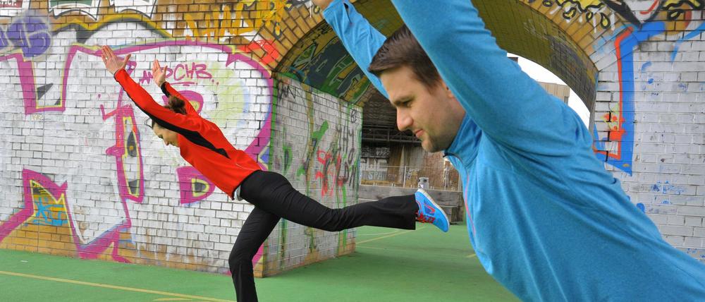 Auch im neuen Gleisdreieckpark hat es nicht lange gedauert, bis ihn sich die Sportler erschlossen haben. 