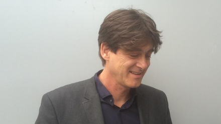 Impressionen von der Preisverleihung, getwittert vom Grimme Institut: Lorenz Maroldt (l.) in Köln.