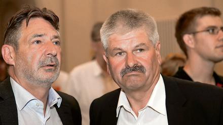 Ewige Rivalen: Der Potsdamer Oberbürgermeister Jann Jakobs (SPD) und der Linkenpolitiker Hans-Jürgen Scharfenberg. 