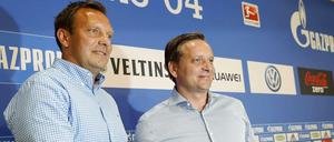 Wer ist wichtiger für den Verein? Neu-Trainer Andre Breitenreiter wird beim FC Schalke von Manager Horst Heldt vorgestellt.