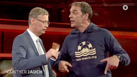 Harald Höppner, hier zu Gast bei Günther Jauch, hat Sea-Watch gegründet.