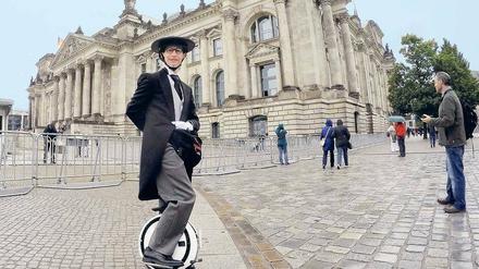 Jörn Dreuw kam diese Woche mit seiner Spendenaktion nach Berlin. 