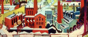 Chemnitzer Maschinenfabriken. Ernst Ludwig Kirchner malte das Bild 1926. 