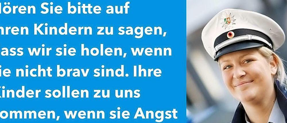 "Hören Sie bitte auf Ihren Kindern zu sagen, dass wir sie holen, wenn sie nicht brav sind. Ihre Kinder sollen zu uns kommen, wenn sie Angst haben... und nicht Angst vor uns haben. Danke!" Mit dieser Kampagne hat die Polizei Hagen bisher rund 5,5 Millionen Menschen via Facebook erreicht.