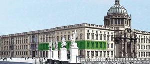 Abgehoben im Westflügel. Die Humboldt-Uni will im Stadtschloss ein Denklabor (grün markiert) eröffnen. 