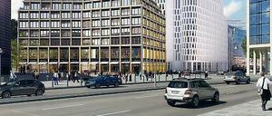 Am Breitscheidplatz soll bis Ende 2016 das „Upper West“ 118 Meter in den Himmel wachsen und unter anderem ein Motel One beherbergen – gleich neben dem Zoofenster-Turm mit dem Waldorf Astoria. 