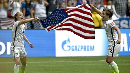 Gefeierte Sieger: Der Stellenwert des Frauenfußballs in den USA ist wesentlich höher als der in Deutschland.