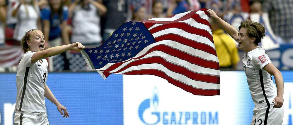 Gefeierte Sieger: Der Stellenwert des Frauenfußballs in den USA ist wesentlich höher als der in Deutschland.