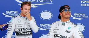 So sehen Sieger aus: Die Mercedes-Piloten Nico Rosberg (l.) und Lewis Hamilton machen den WM-Sieg in diesem Jahr wahrscheinlich wieder unter sich aus.