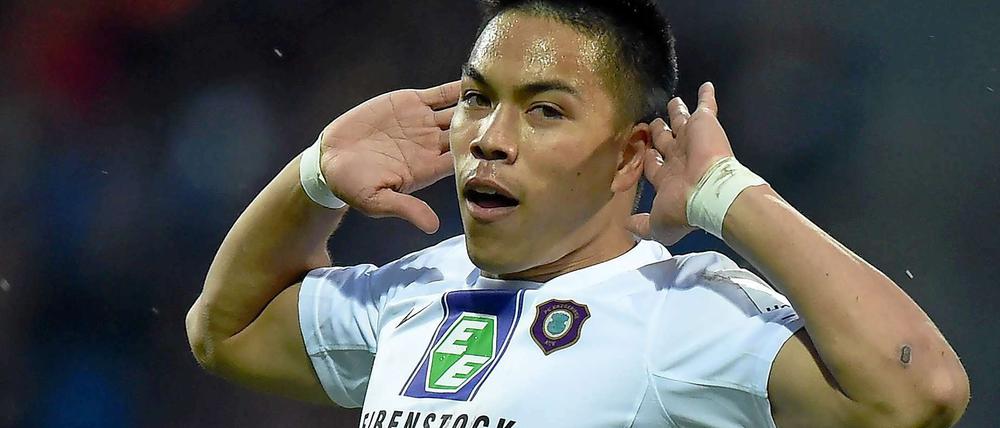 Der neue Union-Stürmer Bobby Wood in der vergangen Saison im Trikot von Aue.