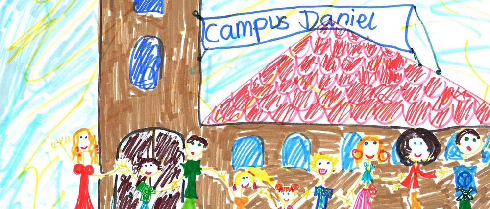 So sieht der Campus Daniel auf einer Kinderzeichnung von Lilli Schuller aus.