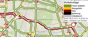 Stau auf der Stadtautobahn: Die Verkehrsinformationszentrale warnt vor Verkehrsbehinderungen.