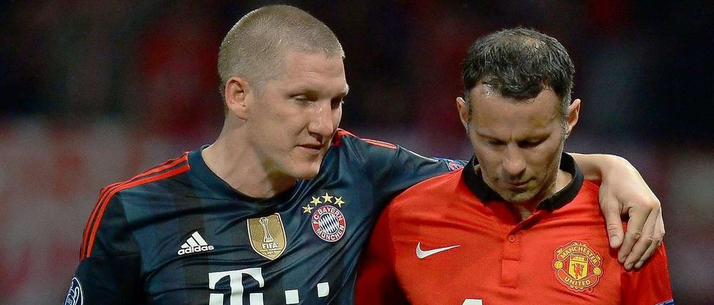 Mit Ryan Giggs verstand sich Bastian Schweinsteiger auf dem Platz besonders gut. Jetzt kommen sie sich in Manchester wieder näher. Giggs ist inzwischen Co-Trainer bei United.