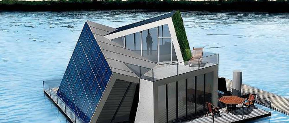 Komplett unabhängig. Das FreiLichtHaus soll sich einmal selbst mit Strom, Wärme und frischem Wasser versorgen und in der Lausitzer Seenlandschaft vor Anker liegen. 