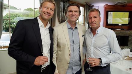 25 Jahre danach. Die Weltmeister Guido Buchwald, Paul Steiner und Andreas Köpke (von links).