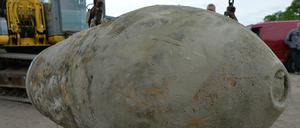 Eine entschärfte 250 Kilogramm Bombe in Oranienburg.