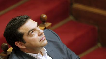 Der griechische Ministerpräsident Alexis Tsipras bei der Abstimmung über die Reformgesetze im Parlament