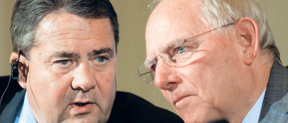 Wolfgang Schäuble und Sigmar Gabriel kooperieren in der Griechenland-Krise