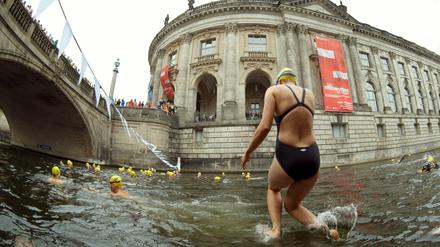 106 Teilnehmer starteten beim Berliner Flussbad Pokal am Bode-Museum.