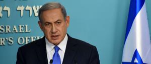 Vor der Presse. Israels Ministerpräsident Benjamin Netanjahu am Dienstag in Jerusalem.