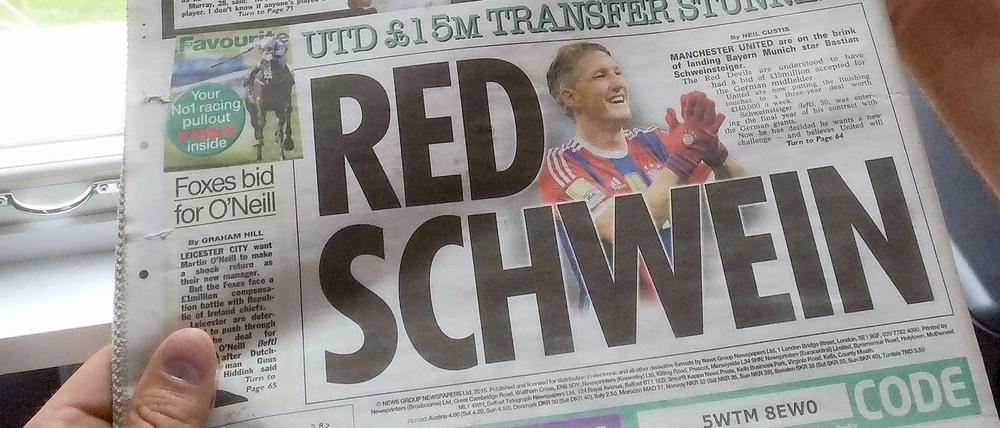 No jokes with names? Mal sehen, was sich die britische Presse zu Bastian Schweinsteiger in den nächsten Monaten noch einfallen lässt.