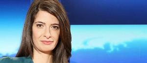 Bei der Arbeit. Linda Zervakis im Tagesschau-Studio.