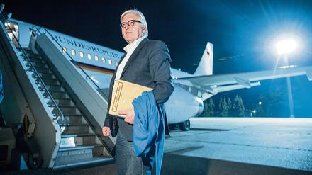 Kurz vor dem Abheben: Frank-Walter Steinmeier kümmert sich um deutsche Belange.